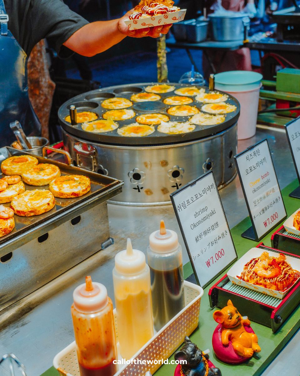 Myeongdong Night Market in Seoul South Korea